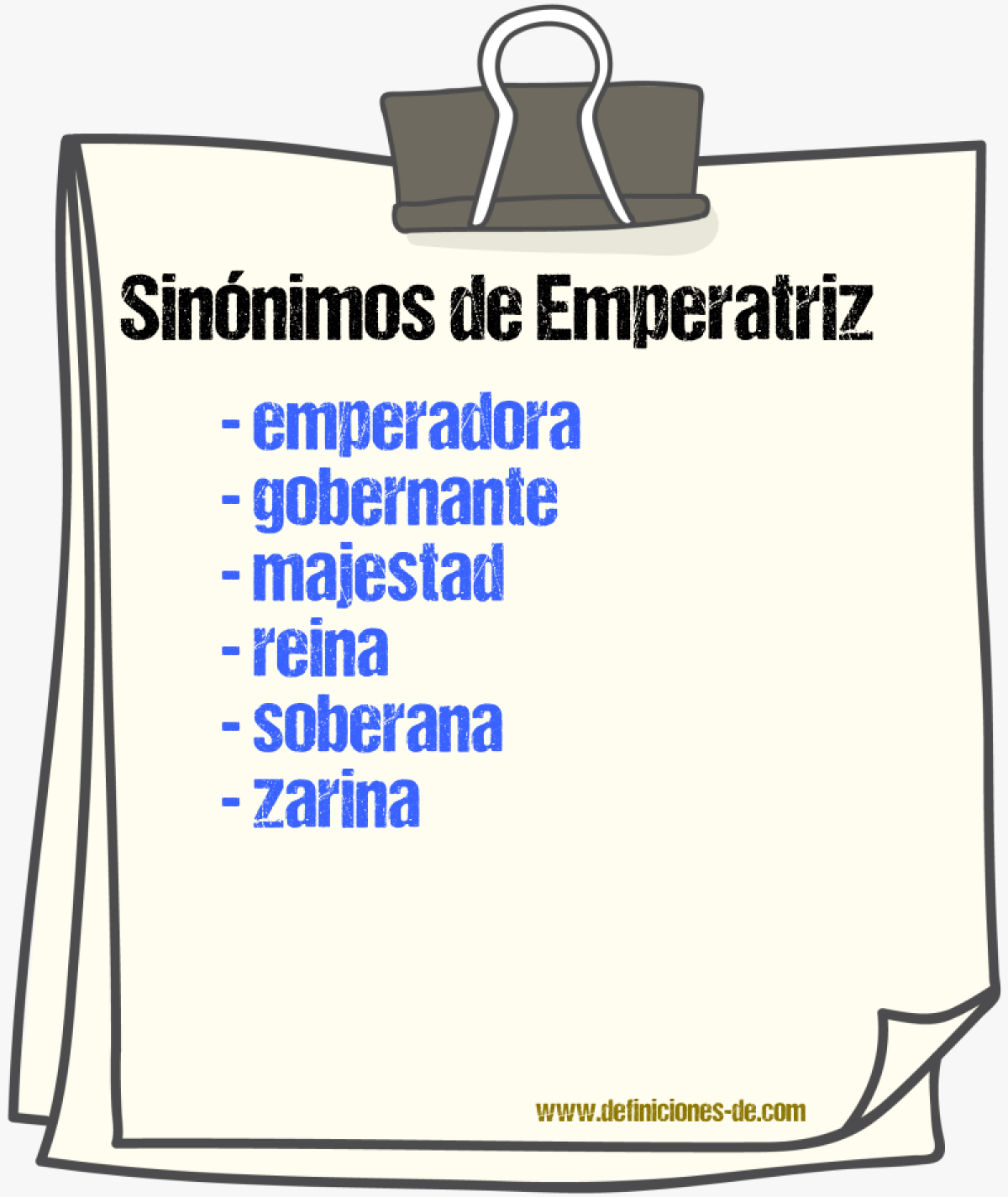 Sinnimos de emperatriz