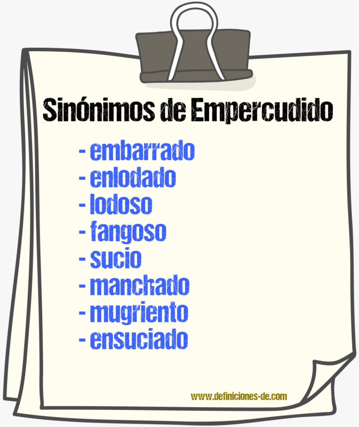 Sinónimos de empercudido