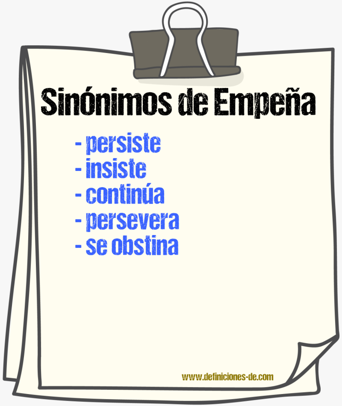 Sinónimos de empeña