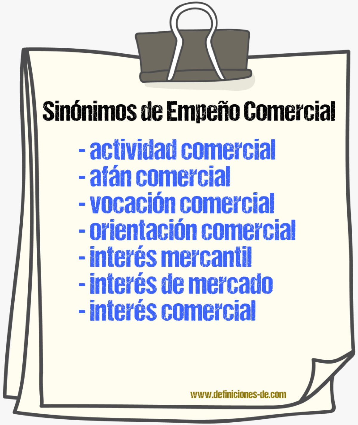 Sinónimos de empeño comercial