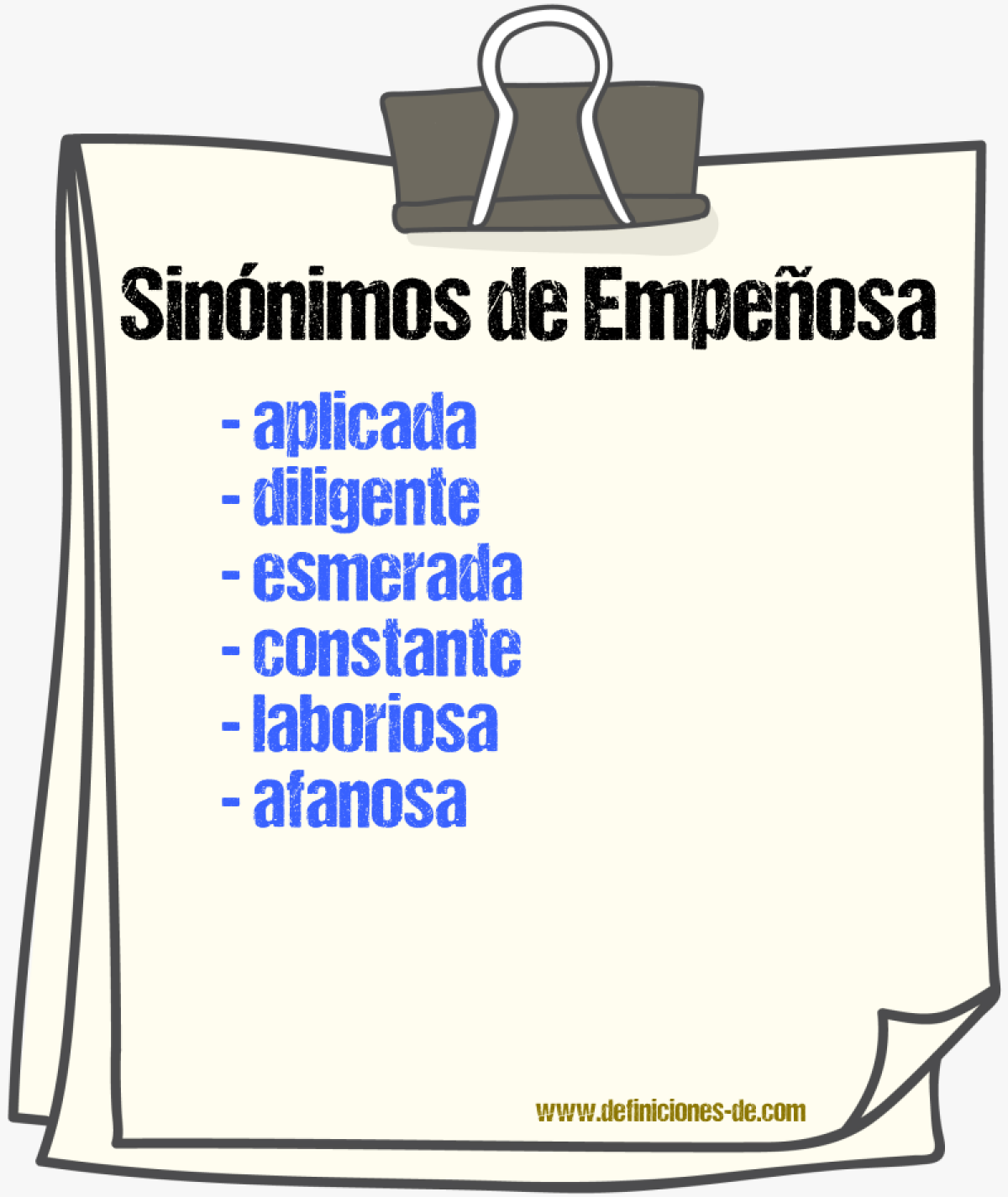 Sinónimos de empeñosa
