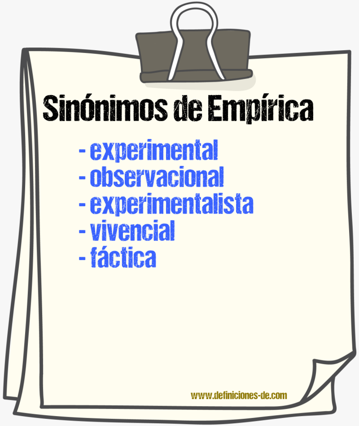 Sinónimos de empírica