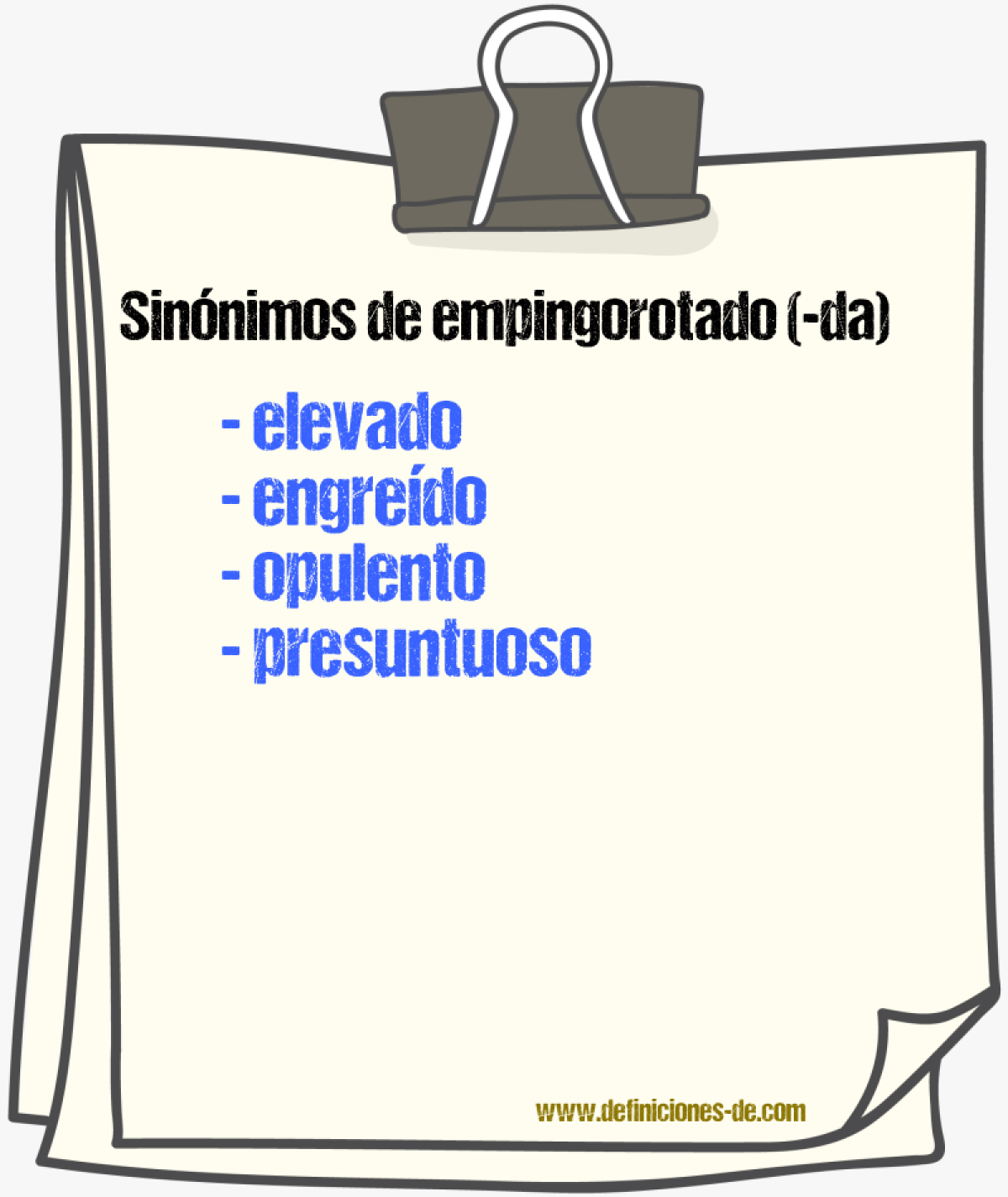 Sinnimos de empingorotado