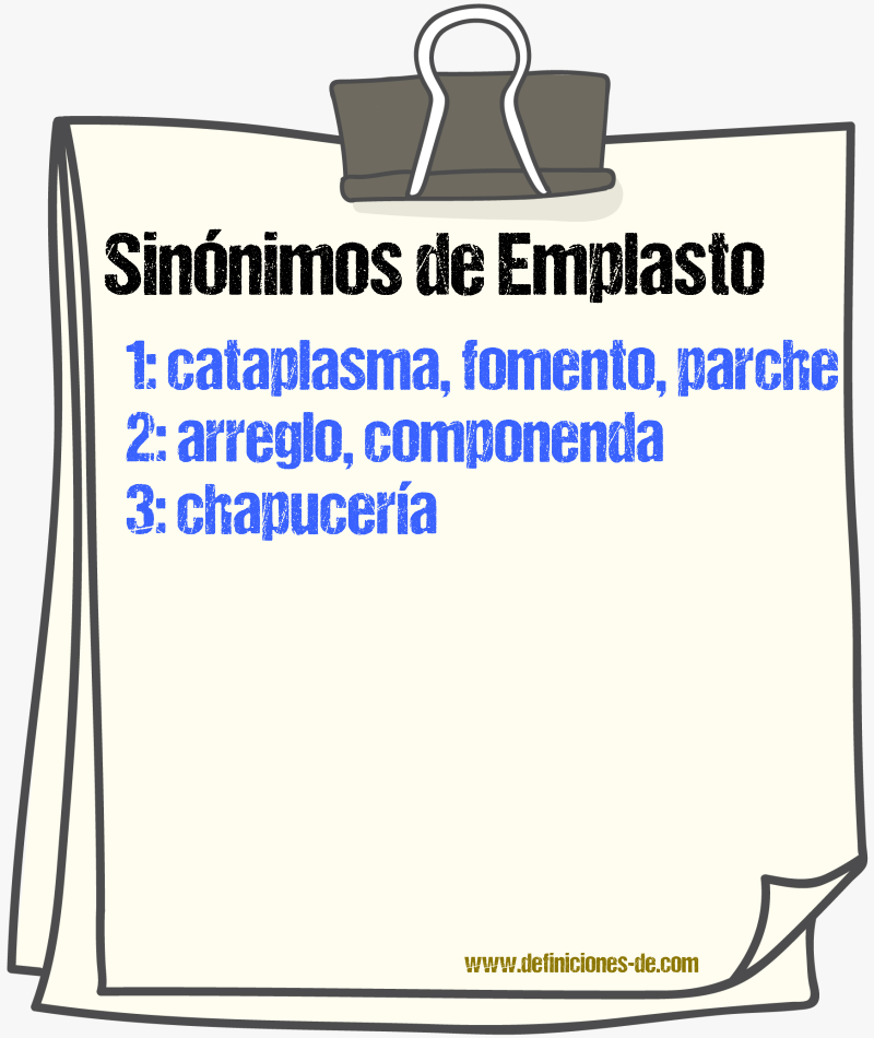 Sinnimos de emplasto