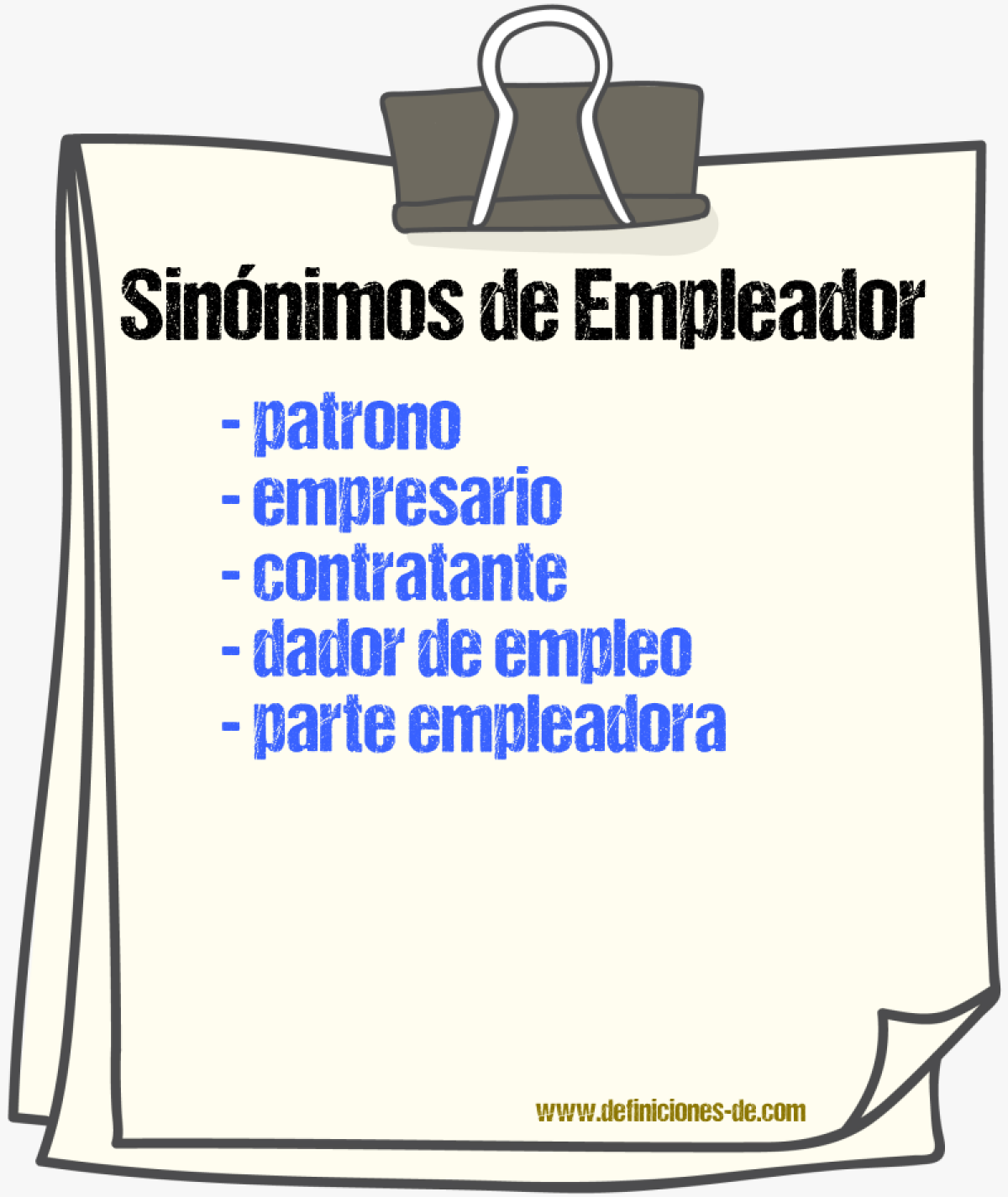 Sinónimos de empleador