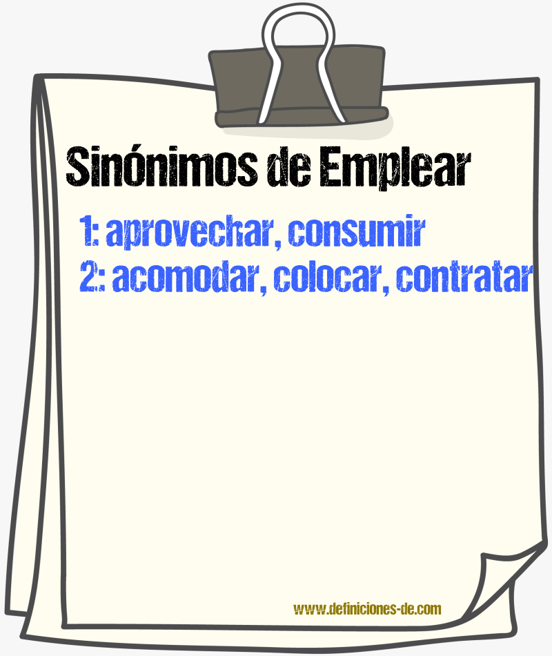 Sinnimos de emplear