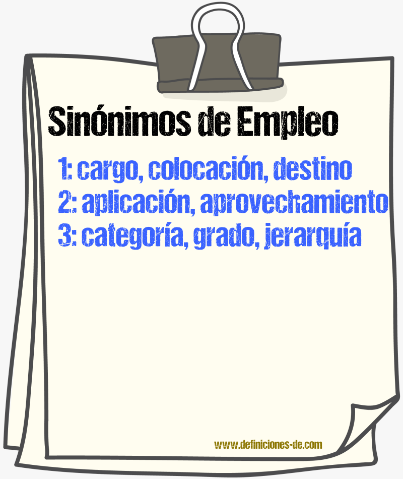 Sinnimos de empleo