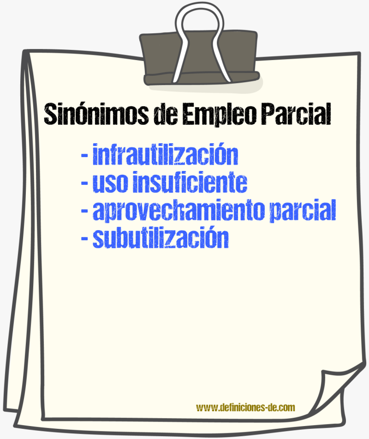 Sinónimos de empleo parcial