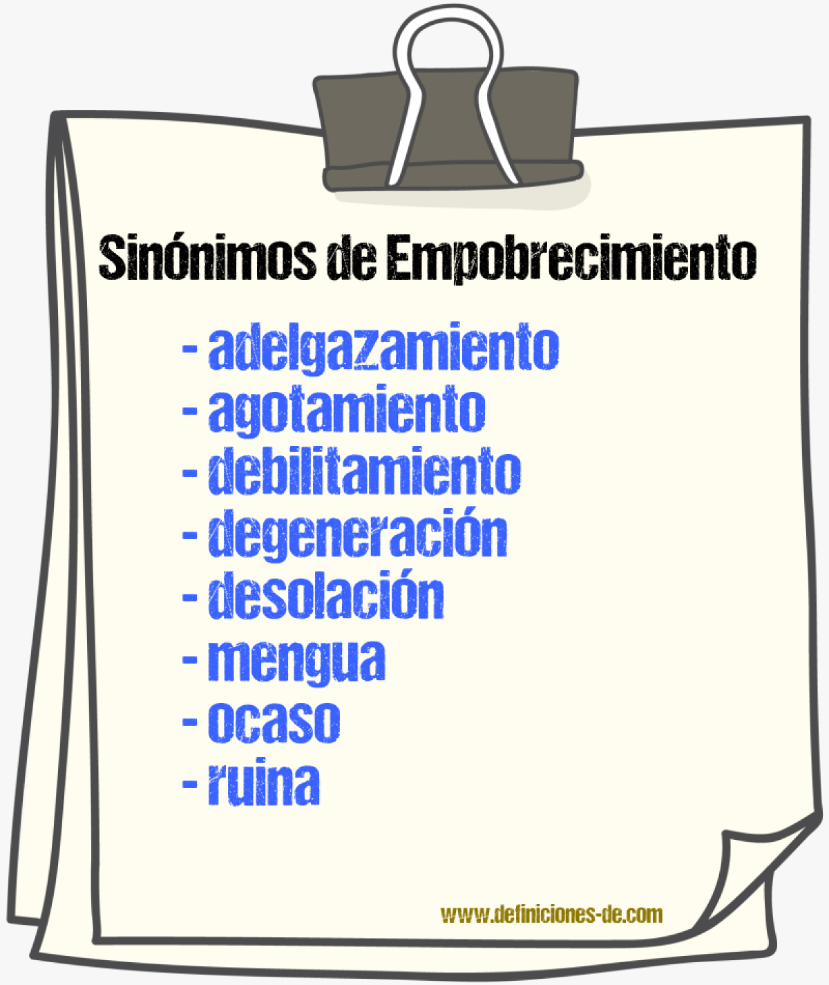 Sinnimos de empobrecimiento