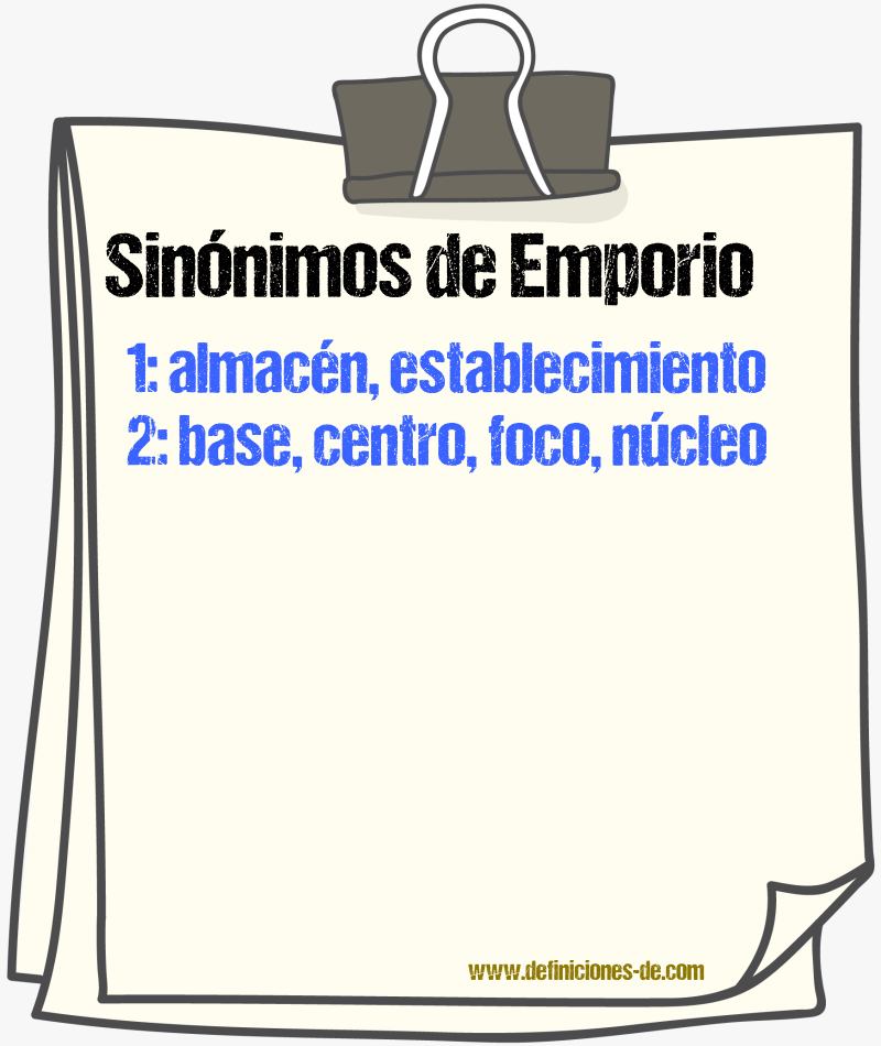 Sinnimos de emporio