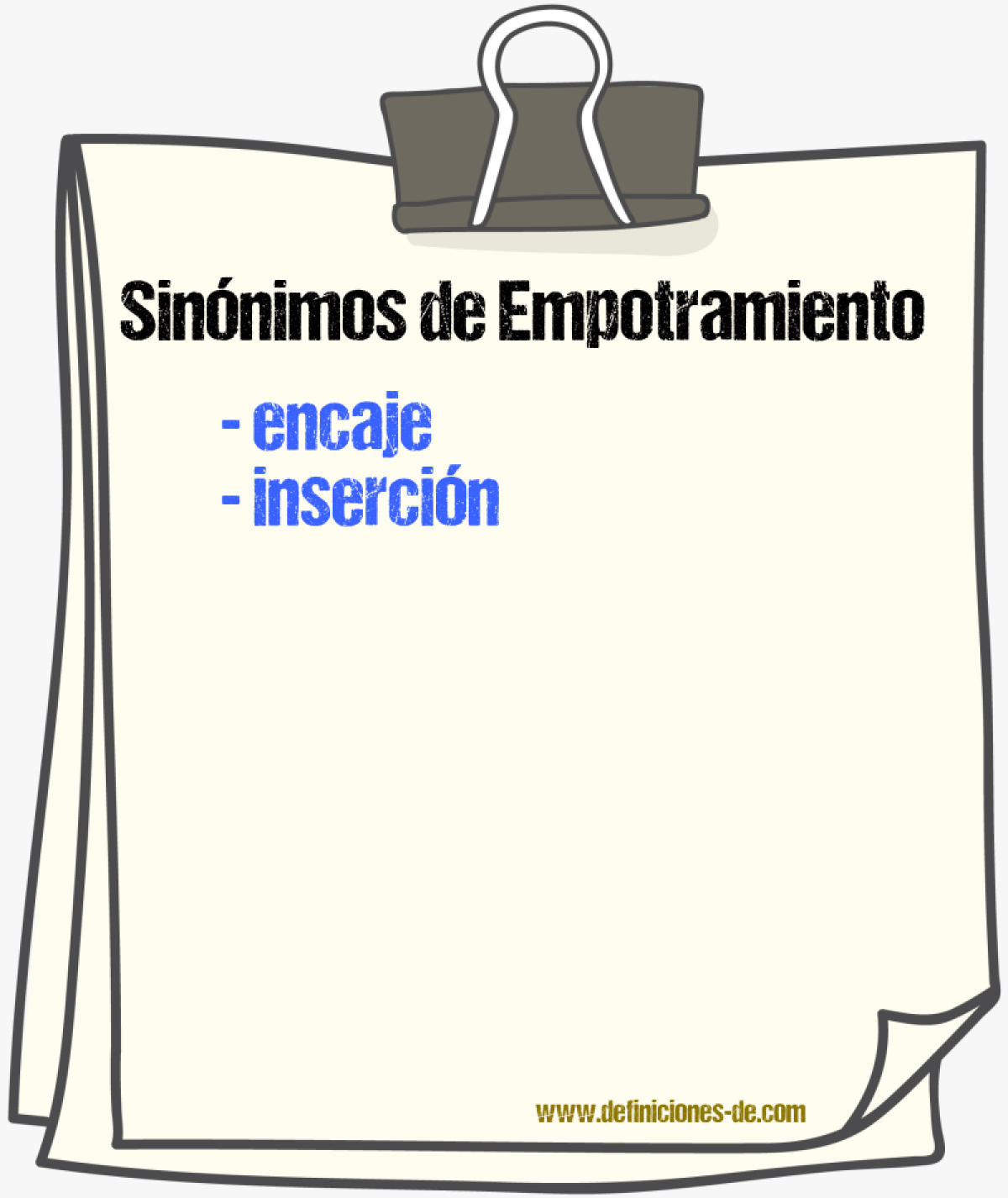 Sinnimos de empotramiento