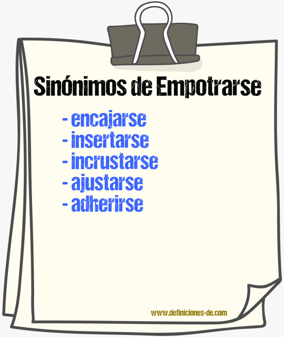 Sinónimos de empotrarse