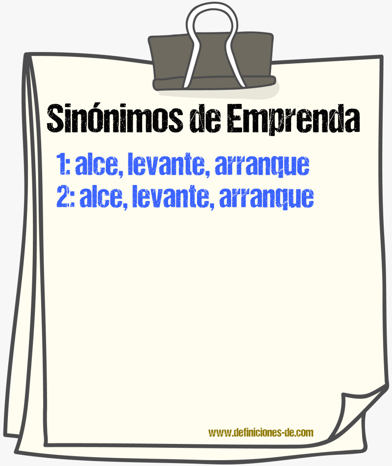 Sinónimos de emprenda