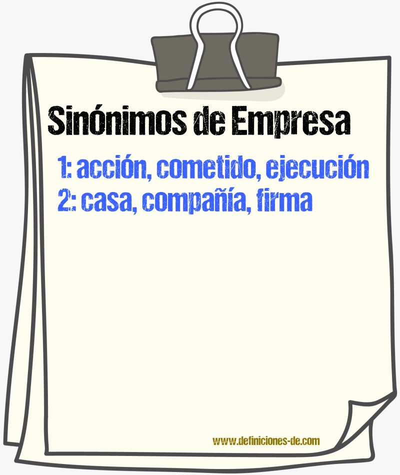 Sinnimos de empresa