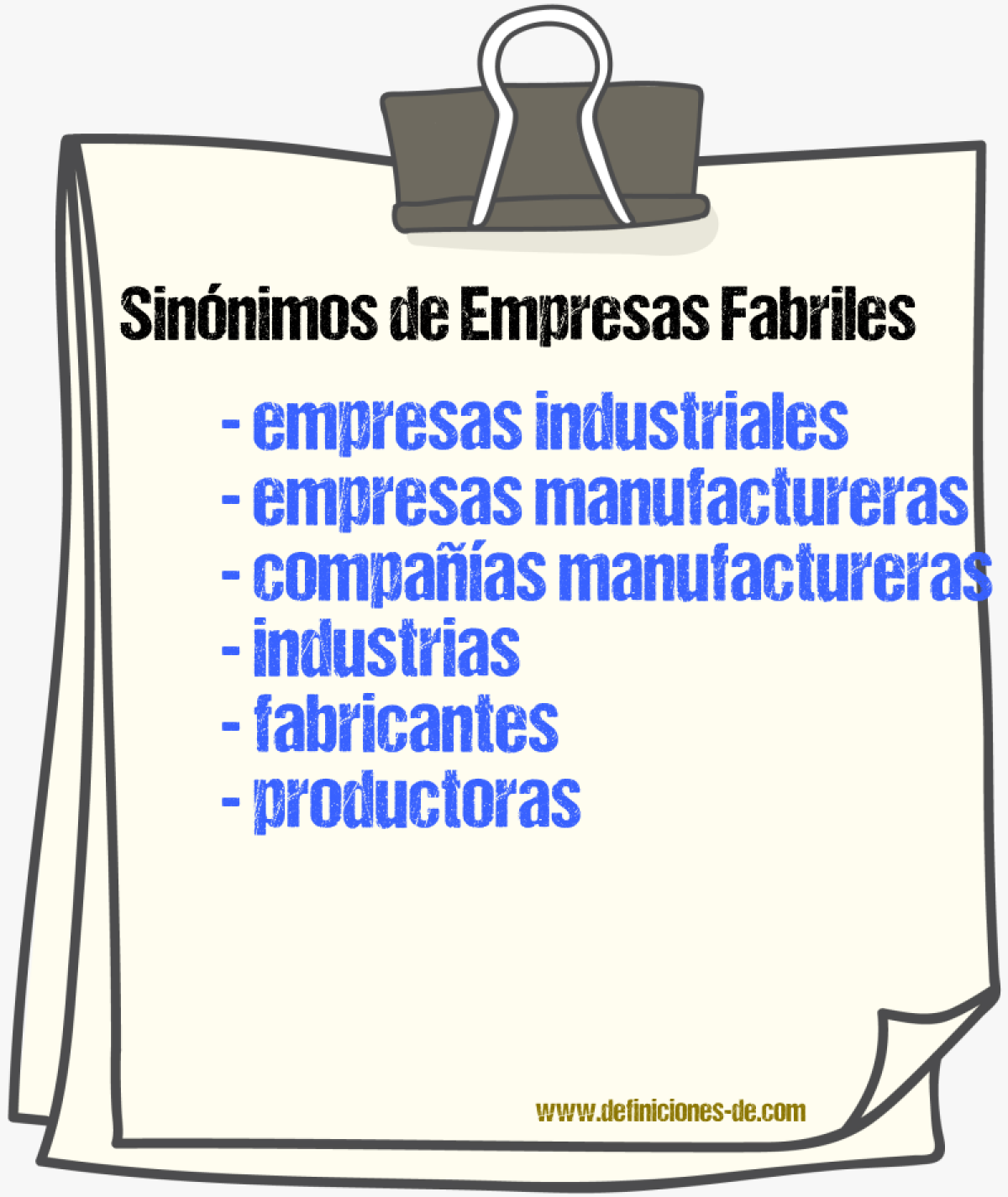 Sinónimos de empresas fabriles