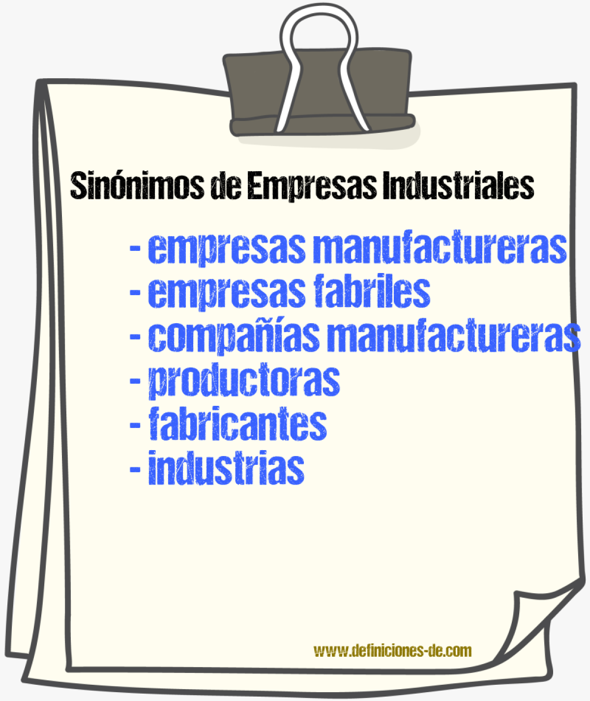 Sinónimos de empresas industriales