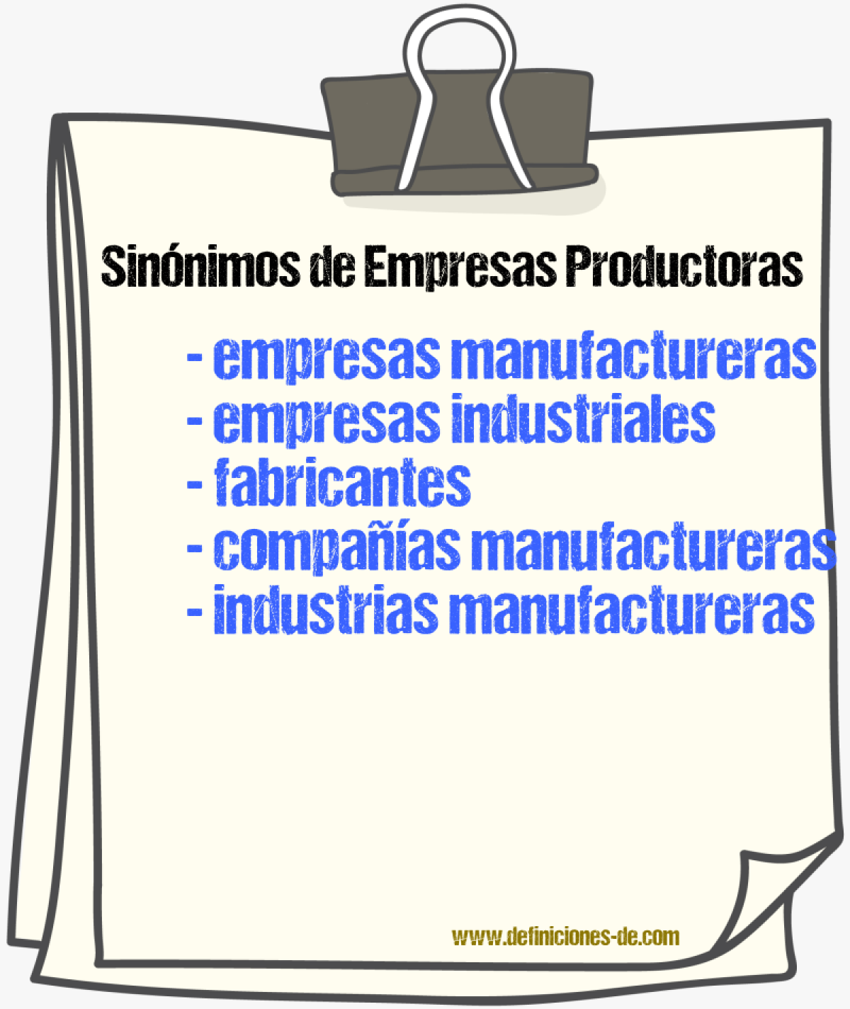 Sinónimos de empresas productoras