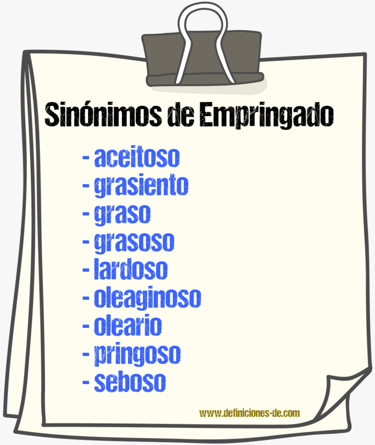 Sinnimos de empringado