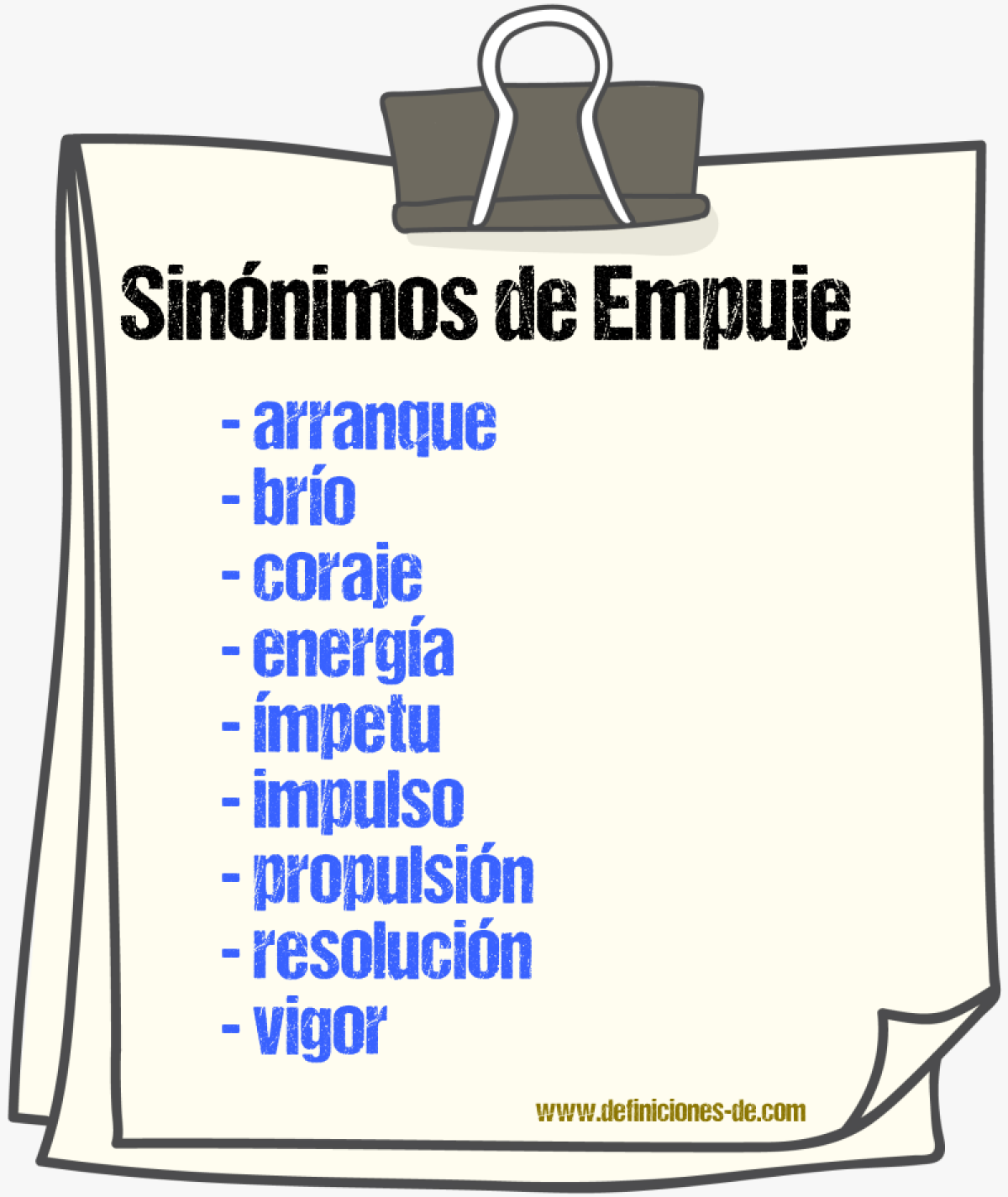 Sinnimos de empuje