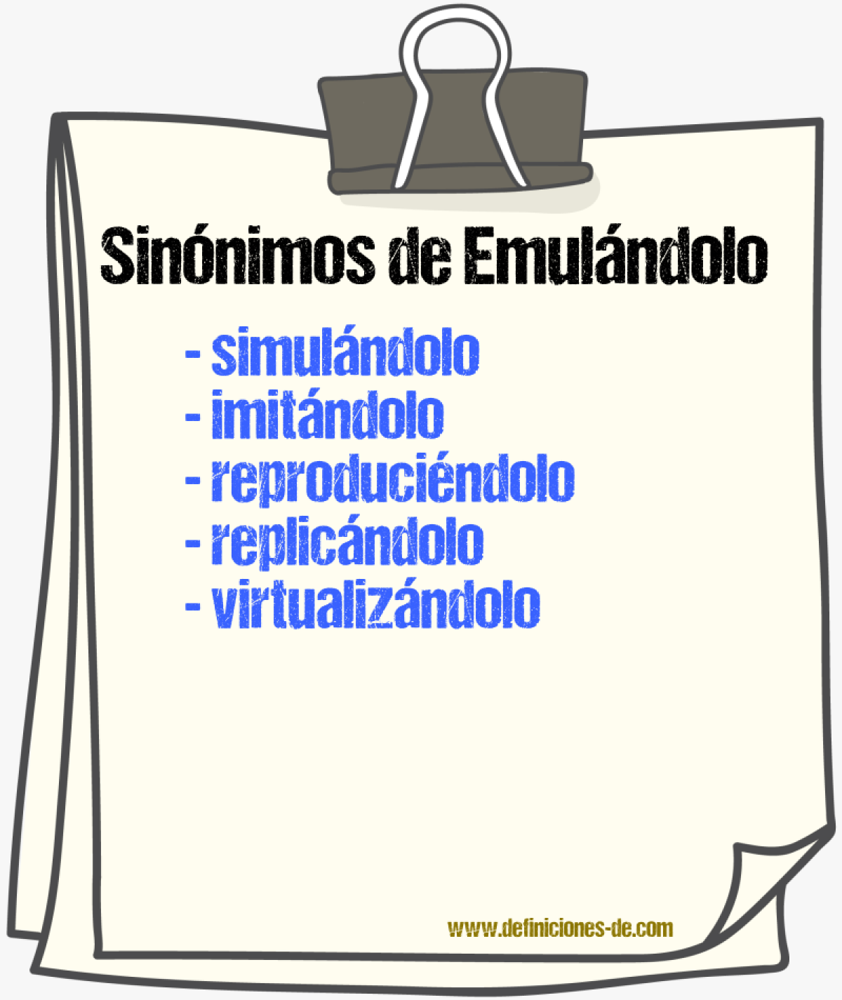Sinónimos de emulándolo