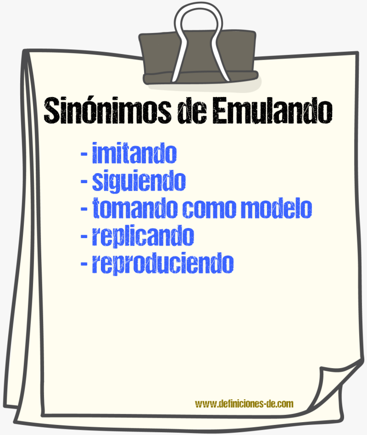 Sinónimos de emulando