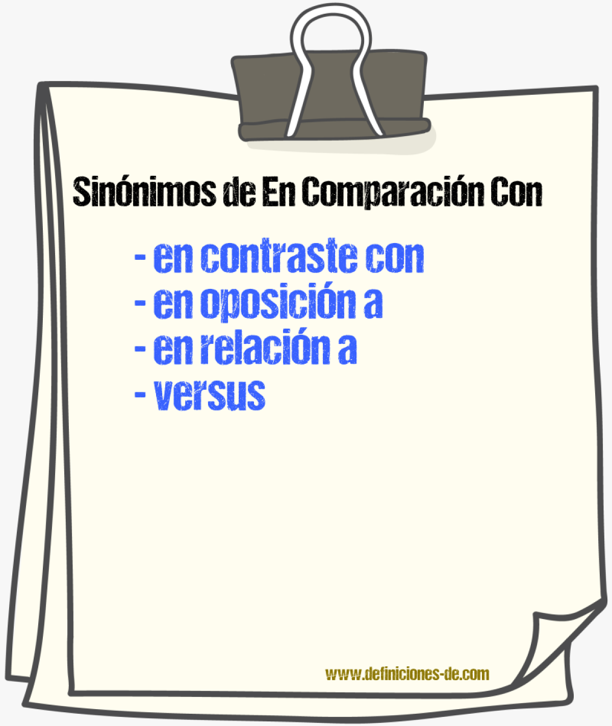 Sinnimos de en comparacin con