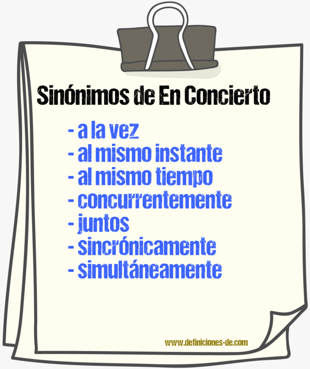 Sinnimos de en concierto