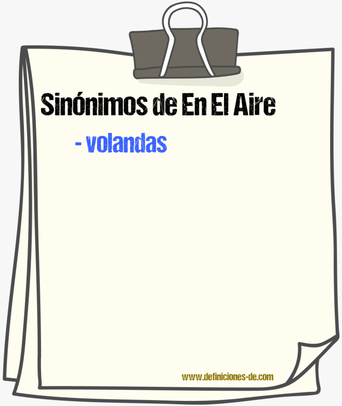 Sinnimos de en el aire