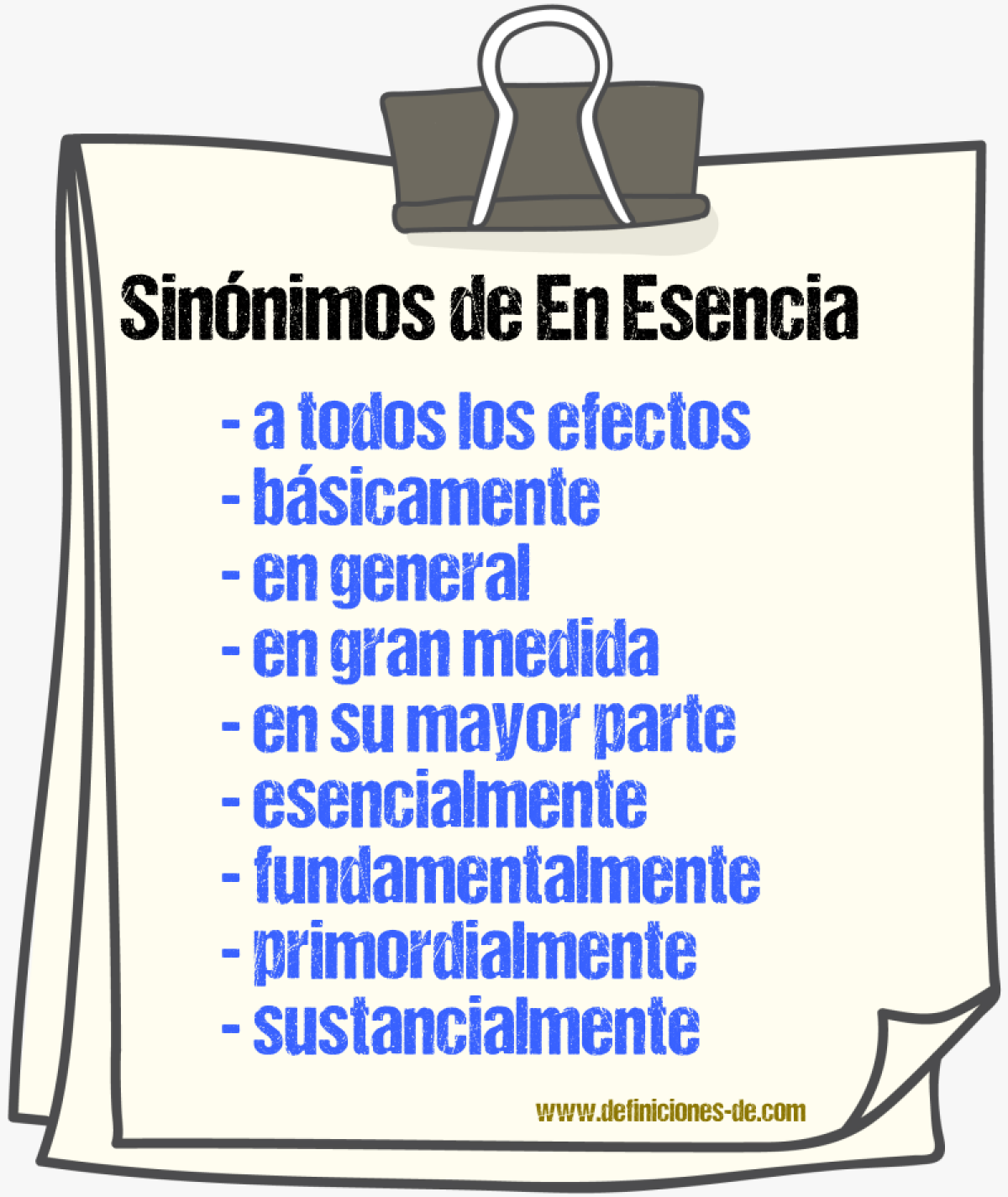 Sinnimos de en esencia