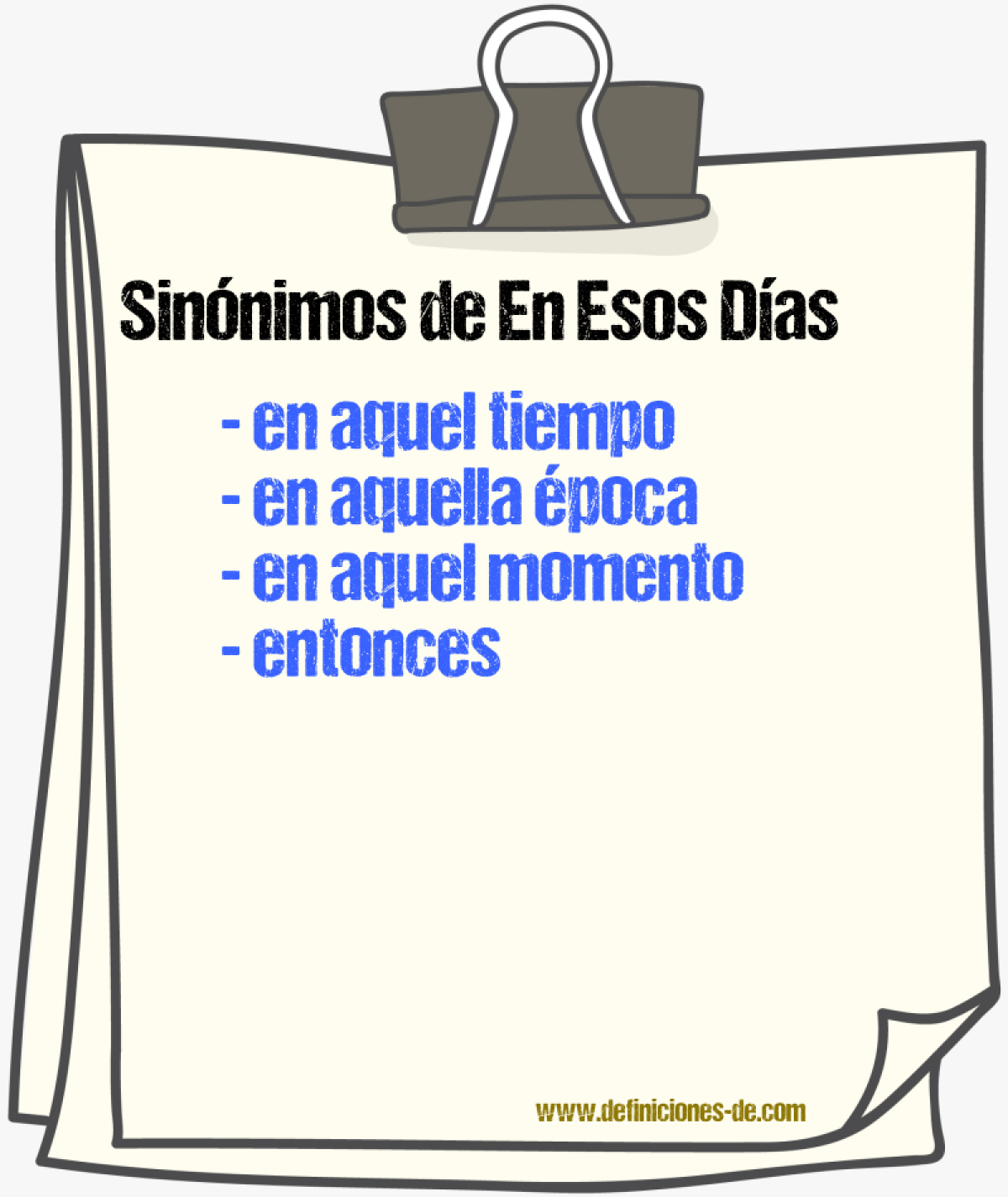 Sinnimos de en esos das