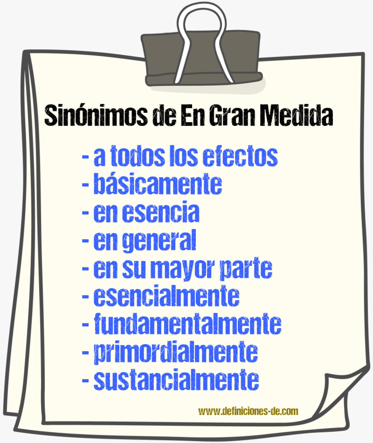 Sinnimos de en gran medida