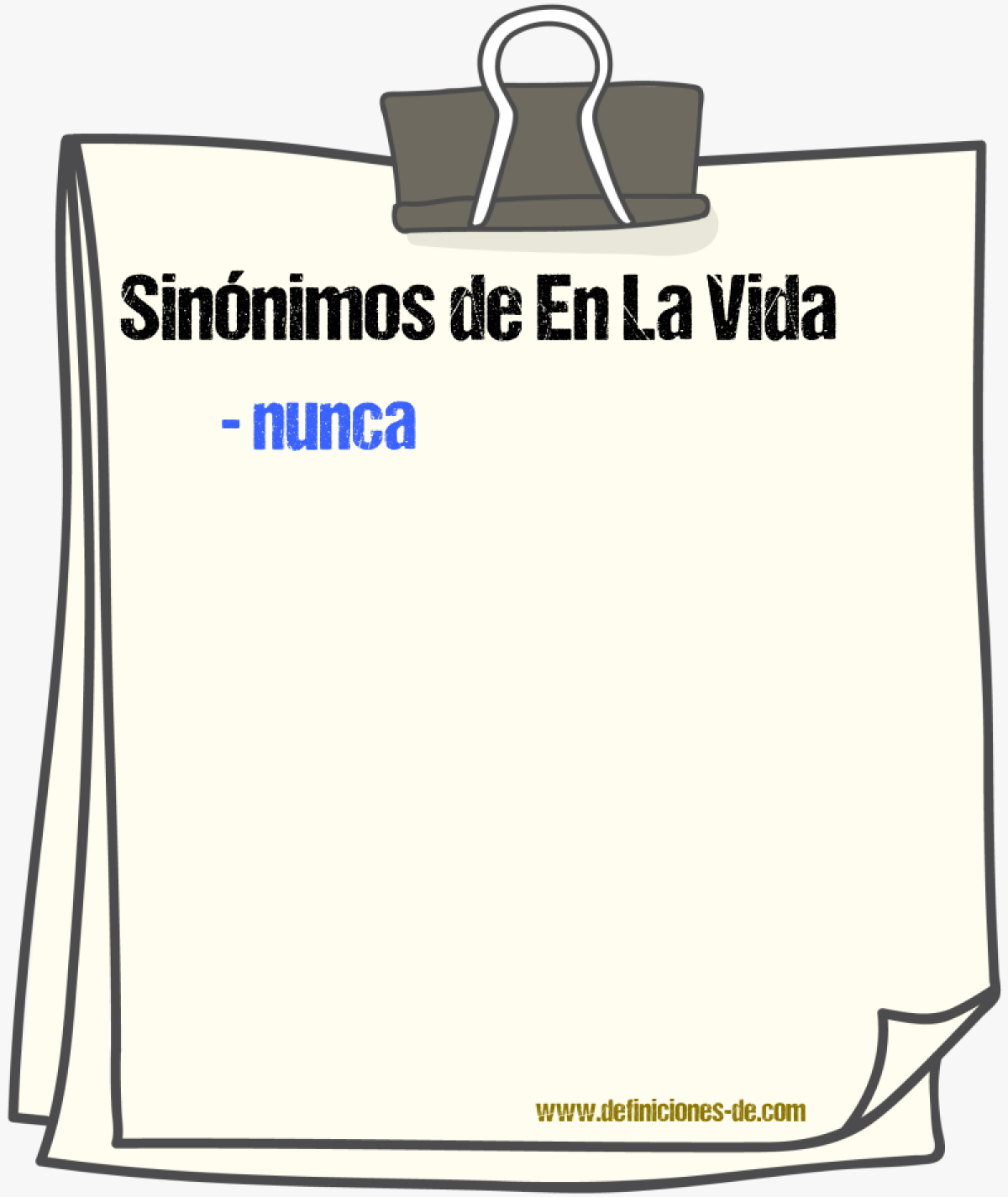 Sinnimos de en la vida