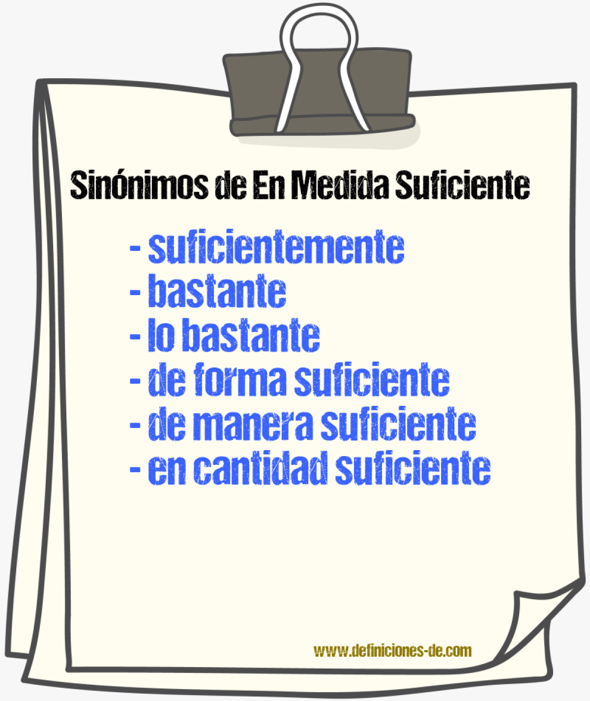 Sinónimos de en medida suficiente
