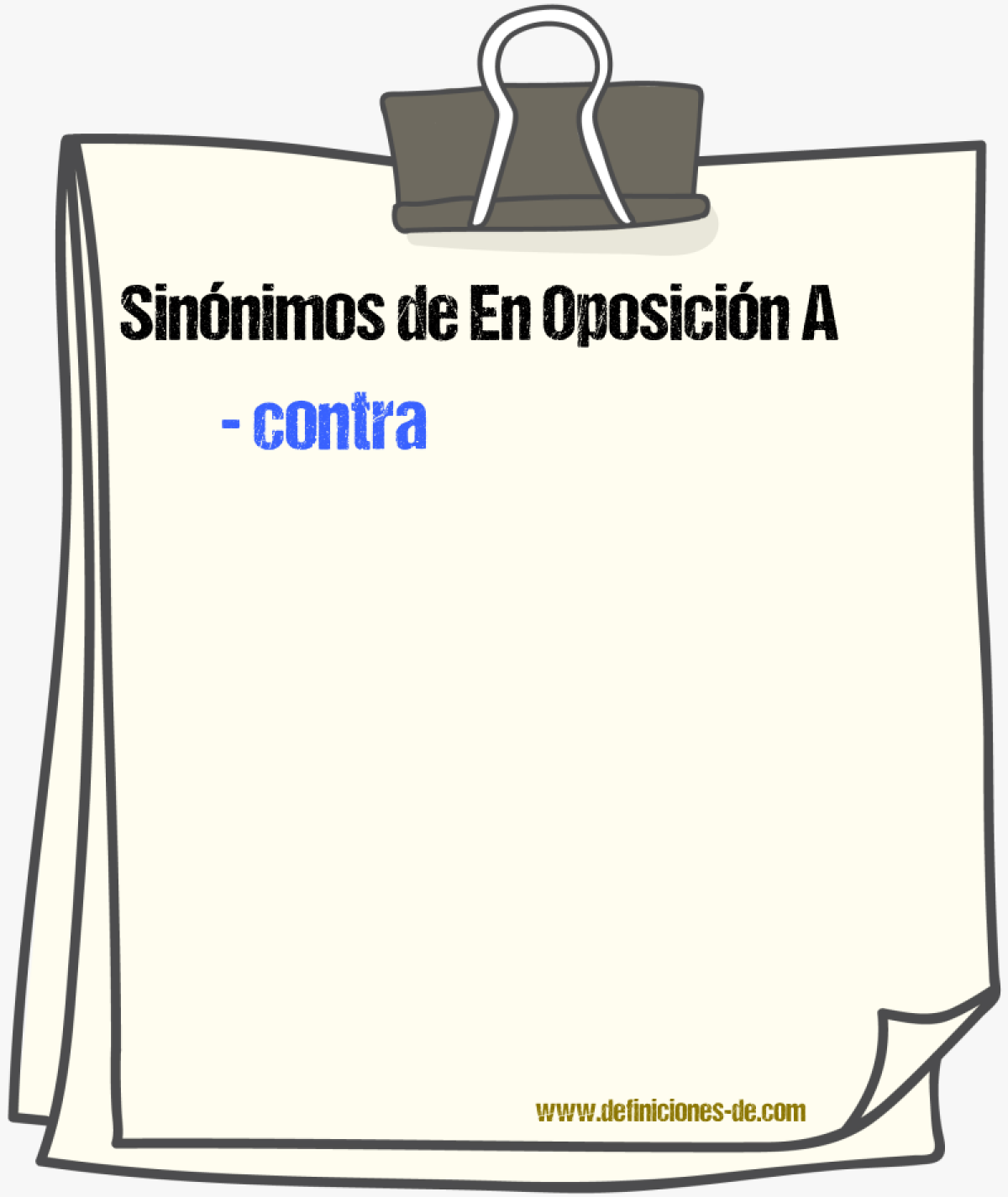 Sinnimos de en oposicin a