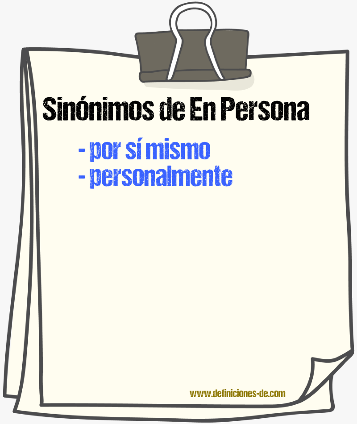 Sinnimos de en persona