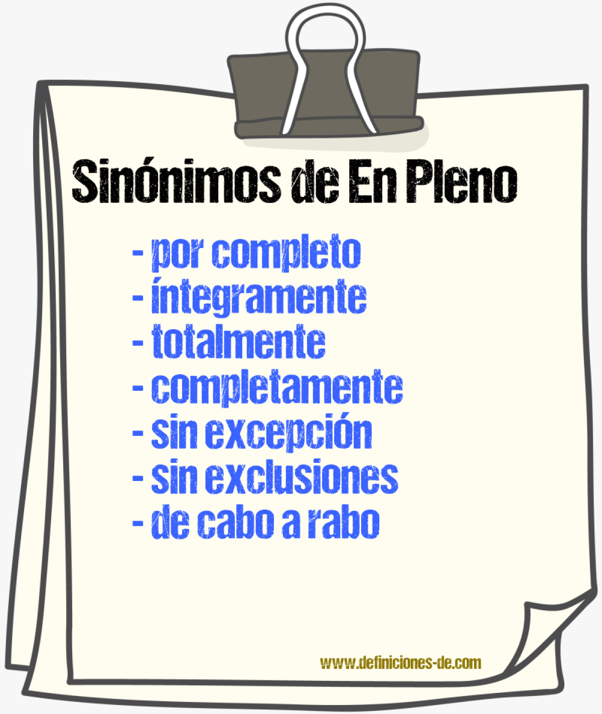 Sinónimos de en pleno