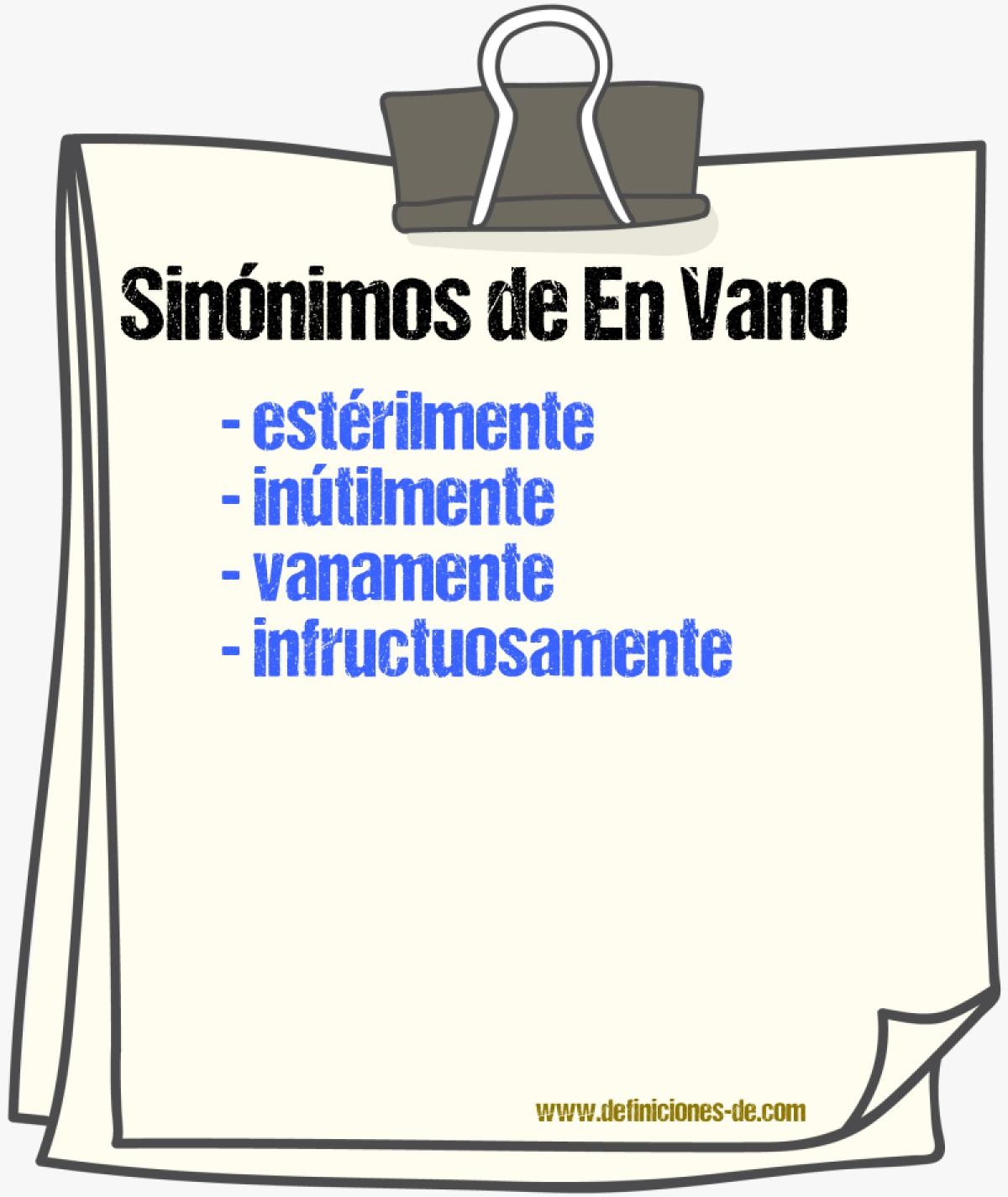 Sinnimos de en vano