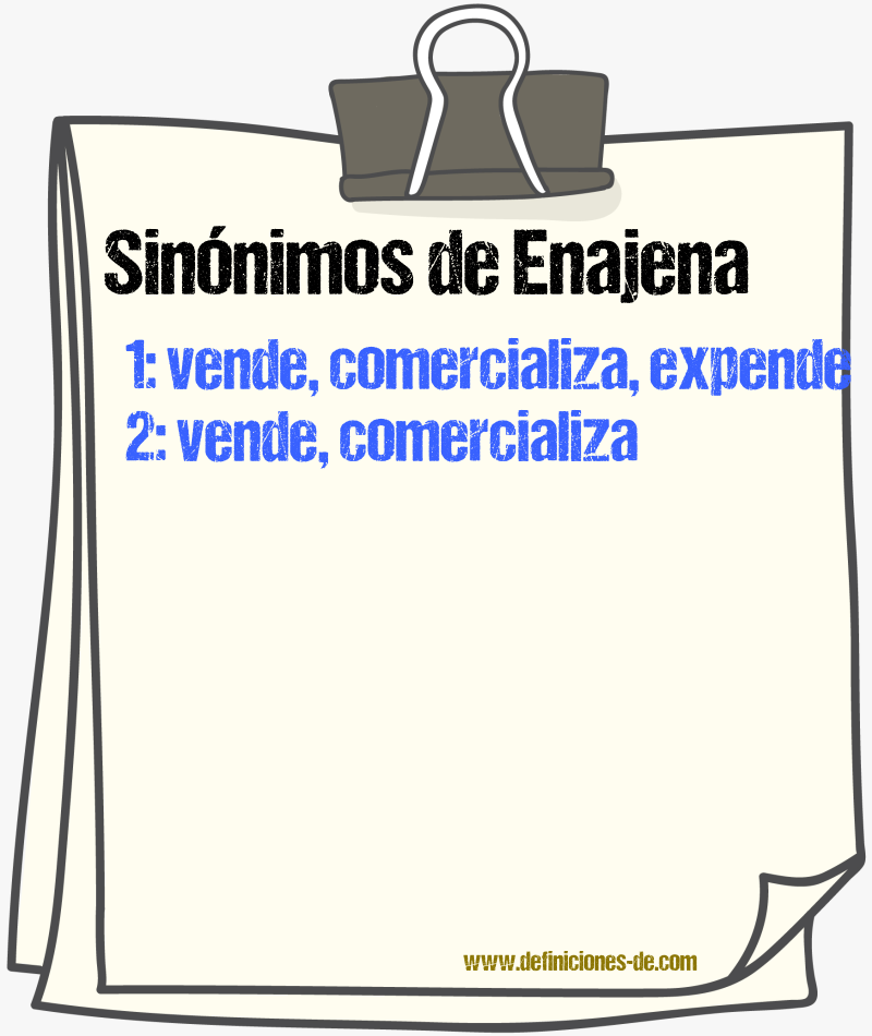 Sinónimos de enajena