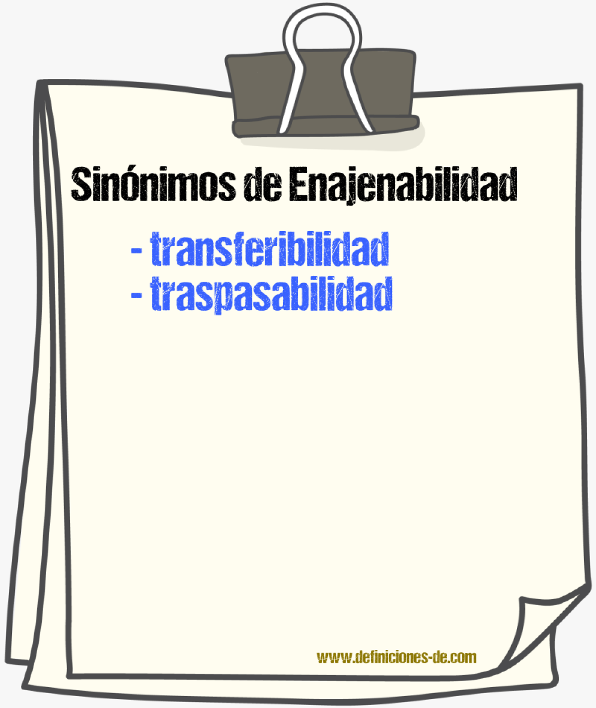 Sinnimos de enajenabilidad