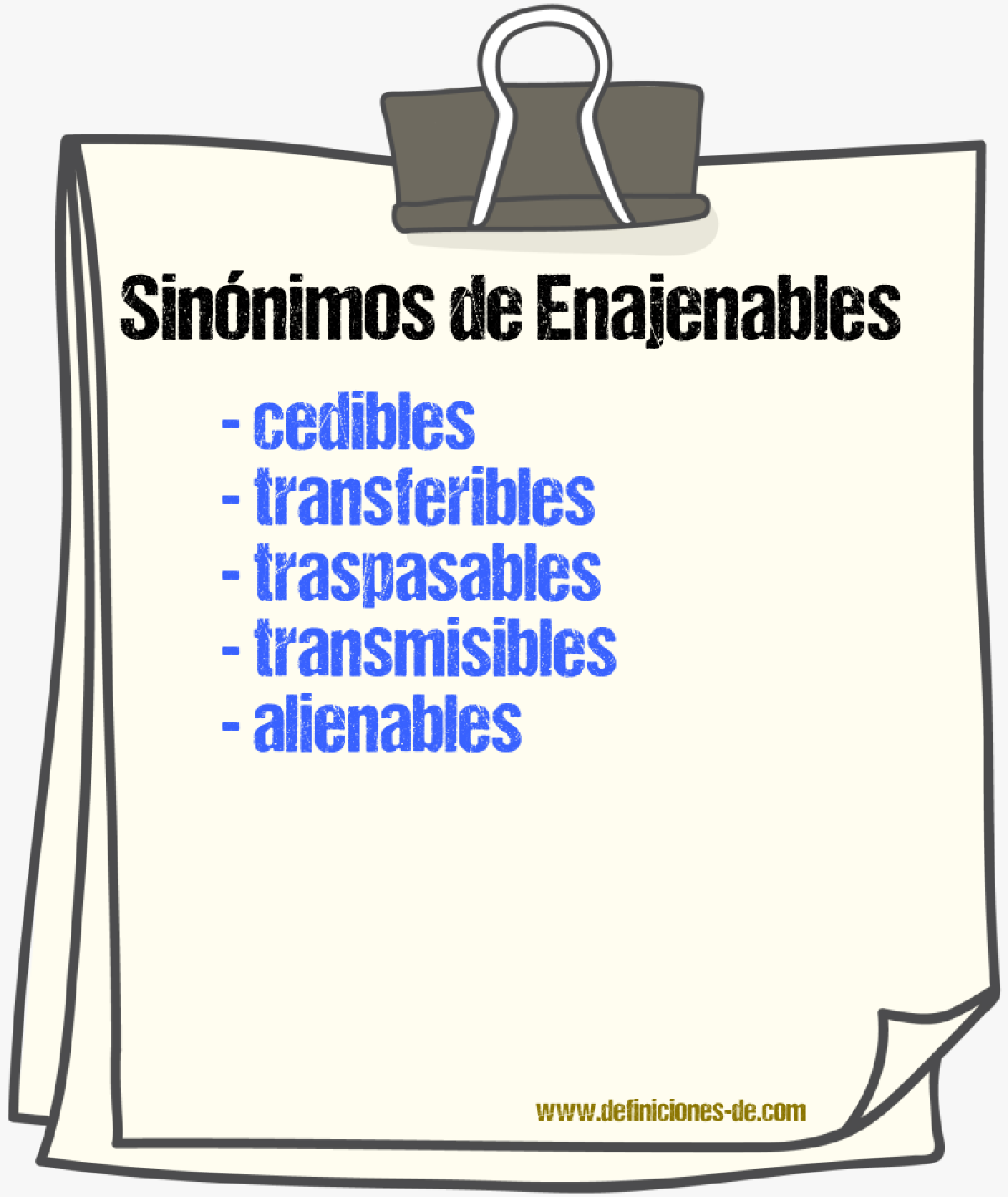Sinónimos de enajenables