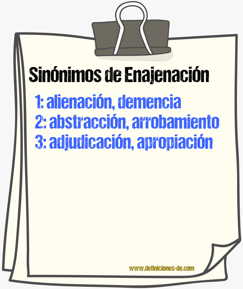 Sinnimos de enajenacin