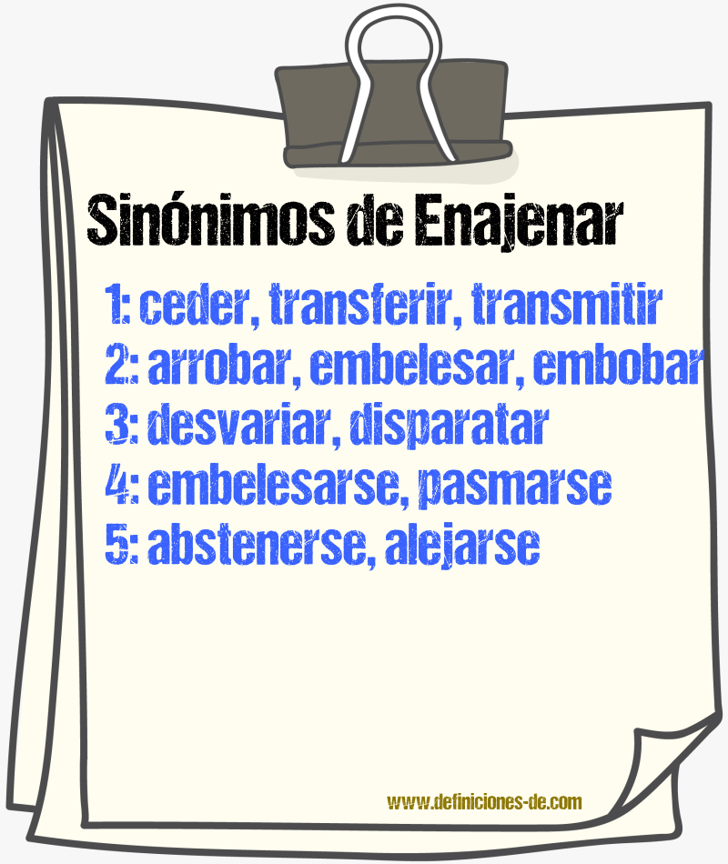 Sinnimos de enajenar