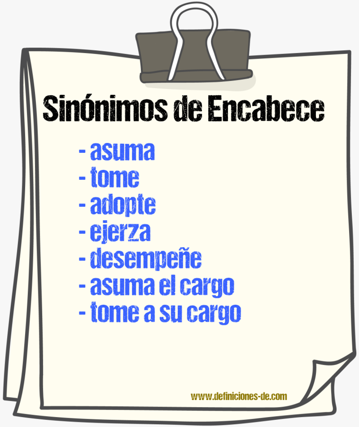 Sinónimos de encabece