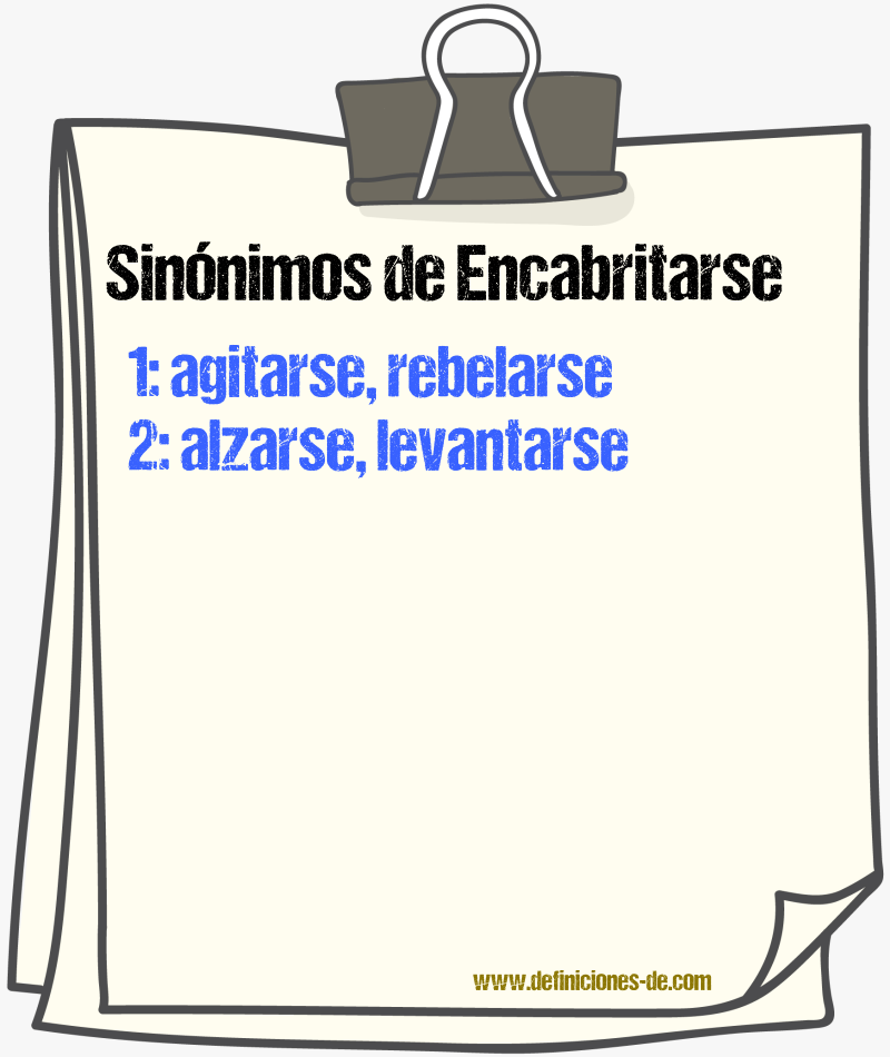 Sinnimos de encabritarse