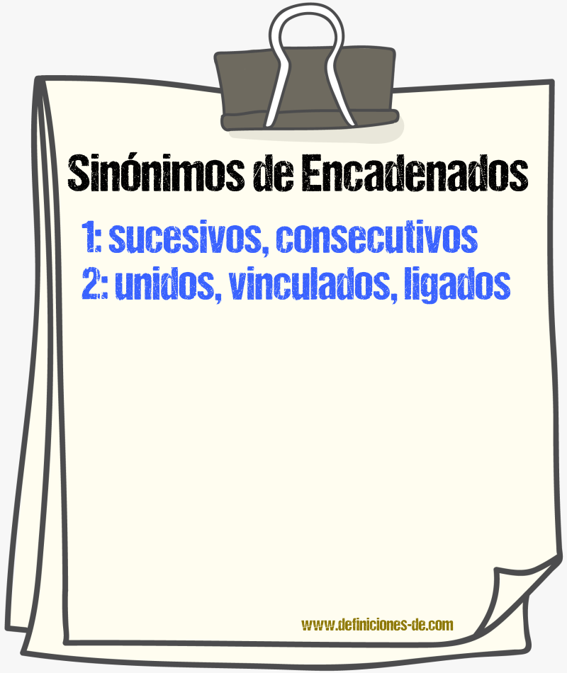Sinónimos de encadenados