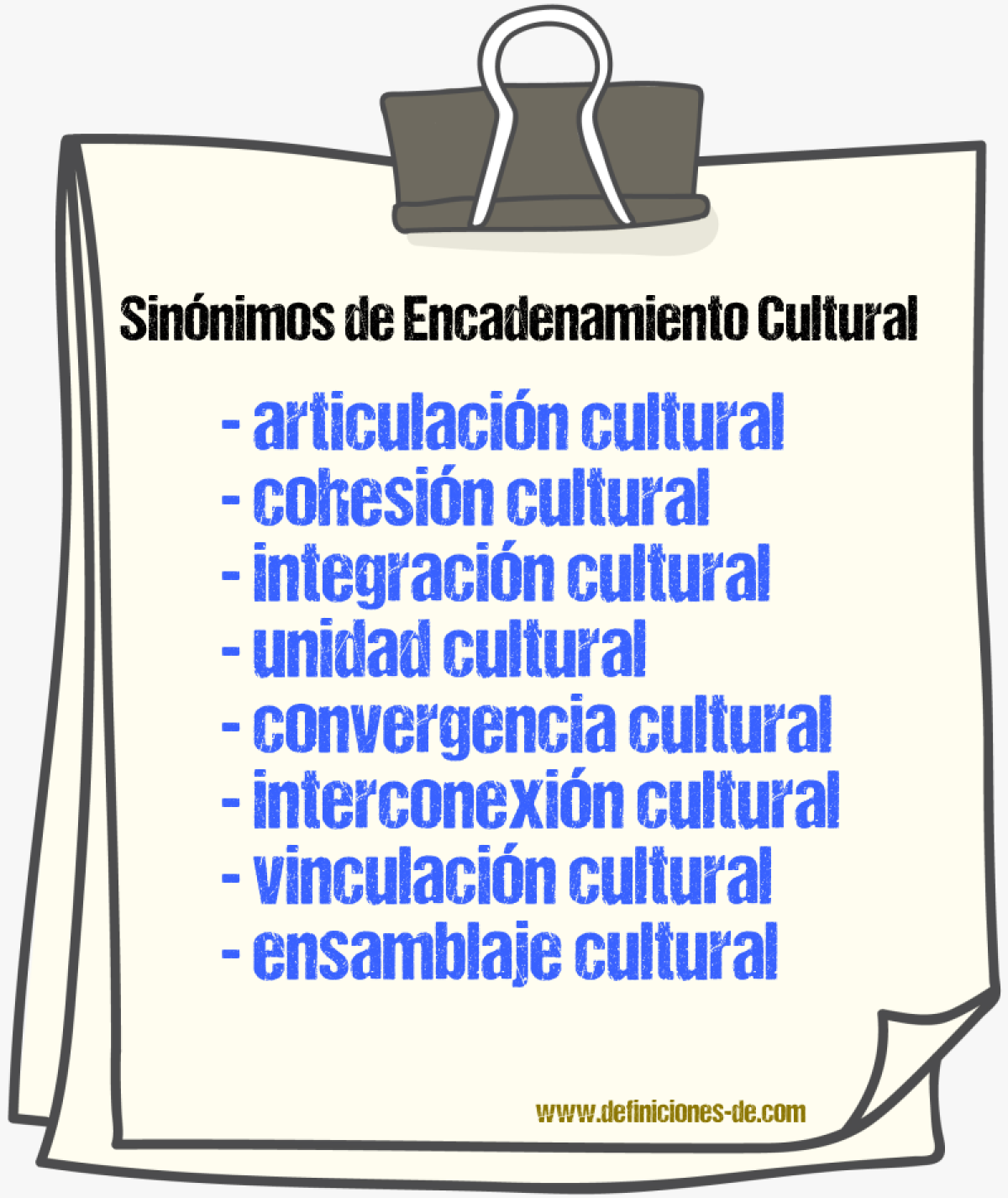 Sinónimos de encadenamiento cultural