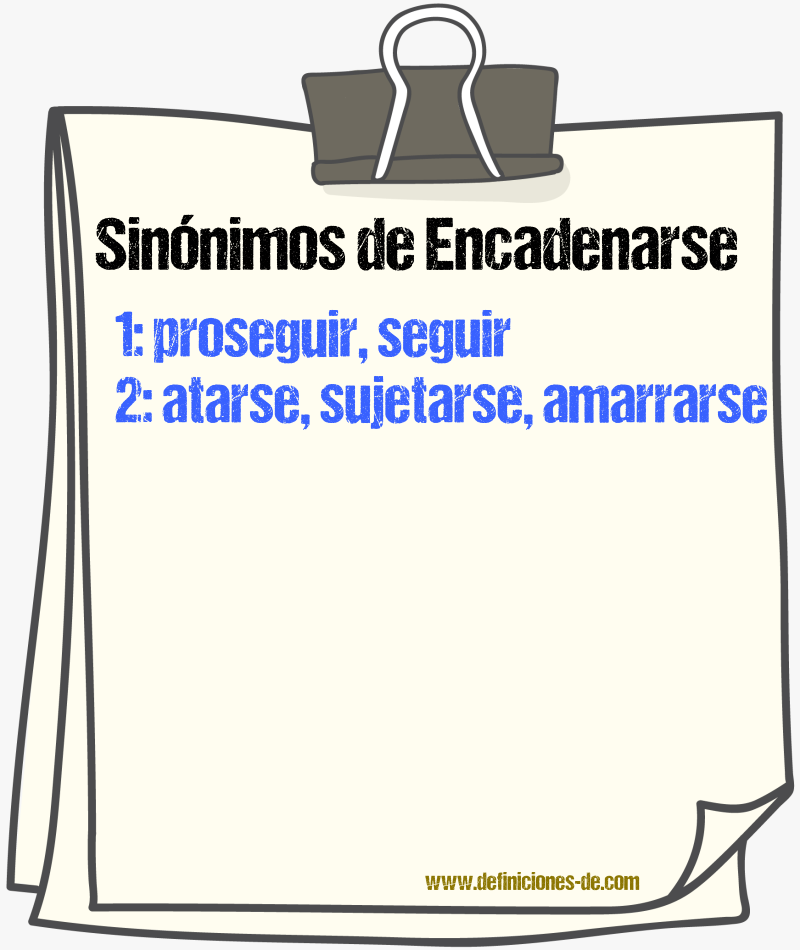 Sinónimos de encadenarse