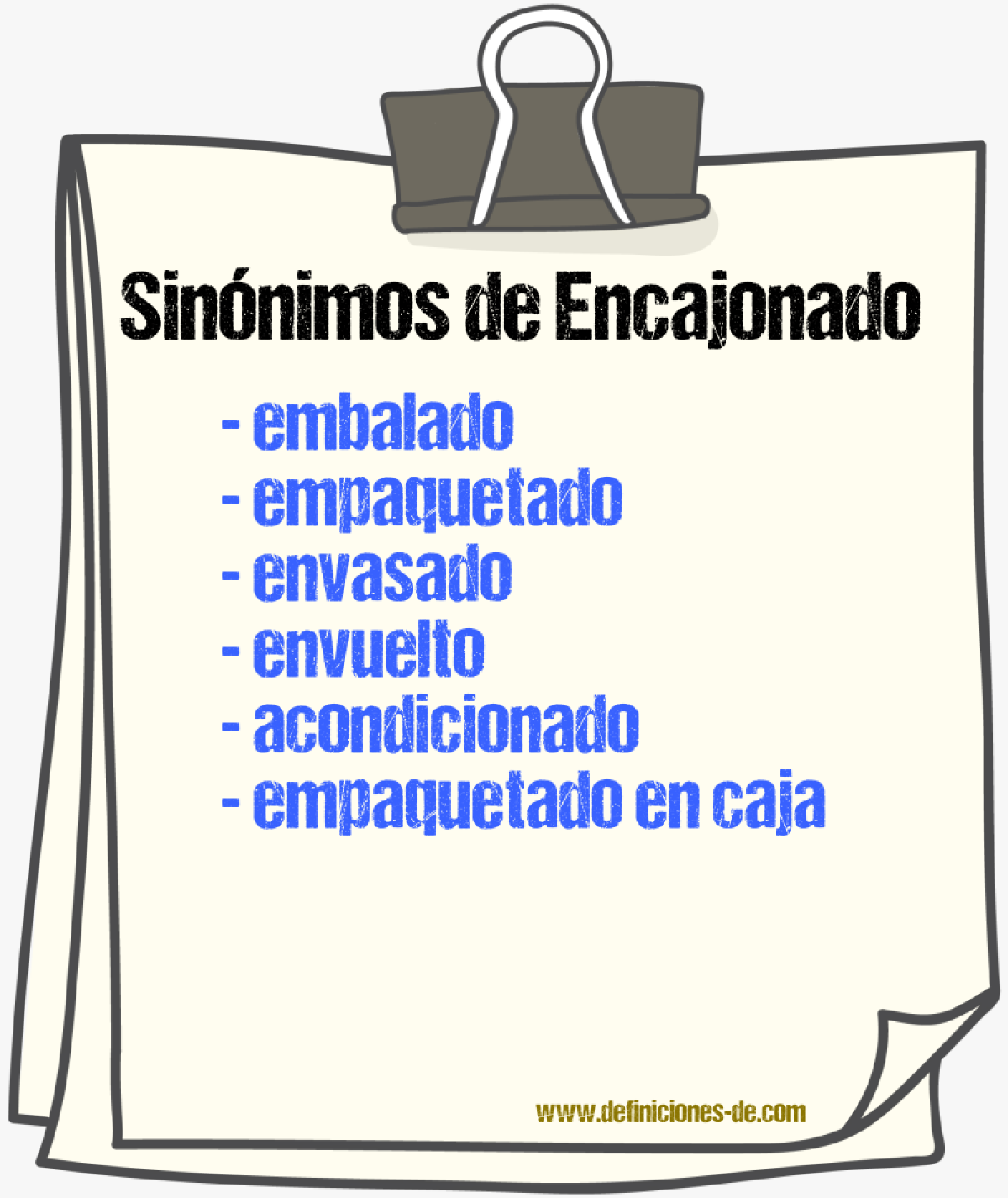 Sinónimos de encajonado