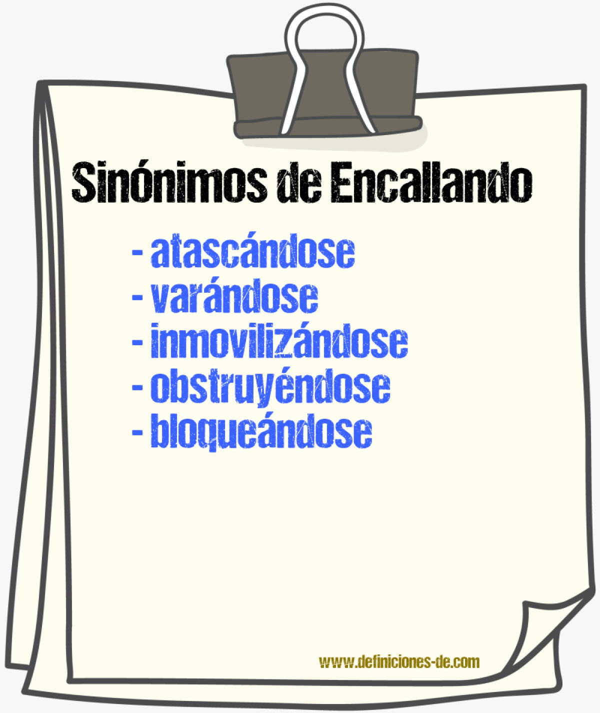 Sinónimos de encallando