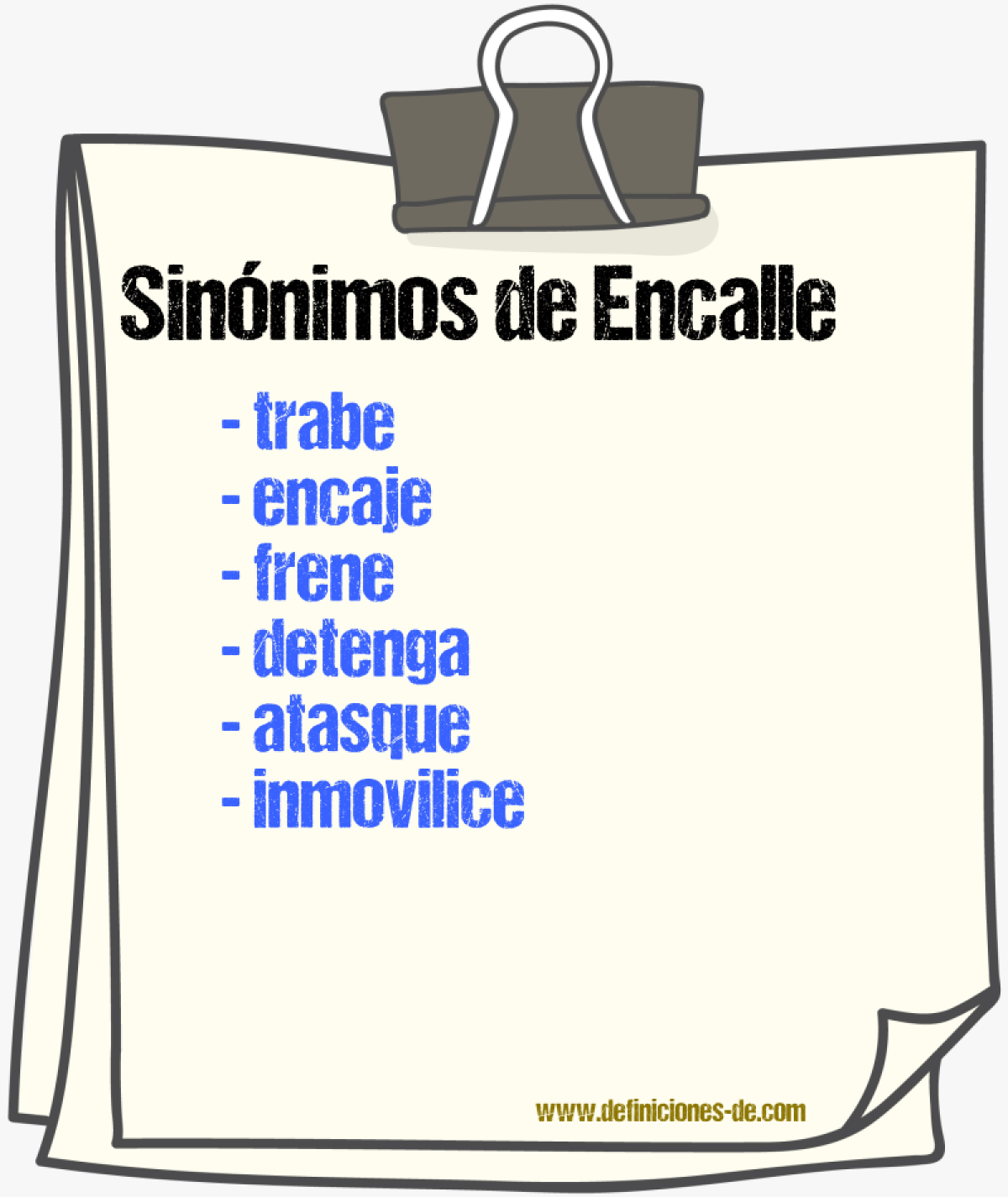 Sinónimos de encalle
